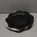 Black Charger Plates Set of 6, Decorative Table Plastic Chargers for Dinner Plates, Party, Wedding, Thanksgiving, Christmas, 22B