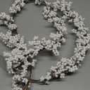 Syhood Christmas Berry String Garland with Lights Thanksgiving Artificial Lighted Garland for Home Xmas Winter Tree Decor Office Fireplace Mantel Decoration Holiday Valentines, 6 Ft(White,1 Pc)