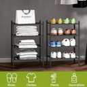 BMOSU 4-Tier Bamboo Small Shoe Rack Premium Stackable Shoe Shelf Storage Organizer for Hallway Closet Living Room Entryway Organizer (Black Bamboo)