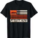 San Francisco Baseball Flag Patriotic Vintage T-Shirt, L