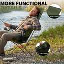 SHALLWE Camping Chairs, All Aluminum Frame Portable Folding Camp Chair for Adults, Heavy Duty High Back Collapsible with Built-in Pillow, Side Pocket, Carry Bag for Backpacking, Hiking, Beach
