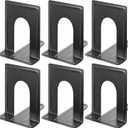MaxGear 8.5 in Extra Large Heavy Duty Metal Book Ends, Classic Black Premium Bookends for Shelves, Non-Skid Bookend, Book Stopper for Books/Movies/CDs/Games, 8.5 x 5.9 x 7.8 in,3 Pairs