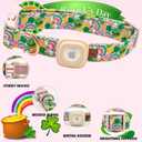 2 x Elegant Little Tail Airtag Dog Collar, St Patrick's Holiday Collar With Holder, Cute Adjustable Puppy Collar for Large Dogs (Large (Pack of 1), Rainbow Lucky Clover)