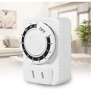 HURRISE Digital Infinite Repeat Cycle Intermittent Timer Plug for Electrical Outlet, 24 Hour Programmable Indoor Timed Power Switch with Countdown Delay On and Off