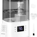 BOXING Warm and Cool Mist Humidifiers for Bedroom Large Room Home, Air Humidifier with Remote, Top Fill Ultrasonic Diffuser Humidifier with Humidistat ,Quiet Sleep Bedside Nightstand,Timer,Filter,4.5L