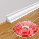 Frienda 16.4 ft x 1/2 Inch Peel and Stick Baseboard Molding Trim Flexible Self-Adhesive Wall Base Moulding Trim Quarter Round Caulk Strip TPE for Protector Floor Edges Bathroom Kitchen Countertop (White)