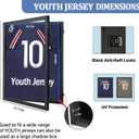 IHEIPYE Kids Jersey Frame Display Case Lockable, Sport Jersey Shadow Box with UV Protection Acrylic and Hanger for Baseball Basketball Football Soccer and Uniform, Small-Black Locks