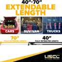 US Cargo Control Ratcheting Cargo Bar for Pickup Truck Bed, 40" to 70" Adjustable Load Locks for Pickup Trucks, SUV, Minivan, and Small Trailers, Truck Bed Divider with Rubber Non-Slip Pads