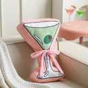 Kathfly Martini Decor Plush Pillow Cocktail Drink Shaped Pillow 4.7 Inch Thick Fun Martini Party Gift Party Favor for Bachelorette Bridal Shower Birthday Supply Sofa Office Lumbar Decoration