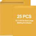 Motipuns 25 Pcs 16'' x 20'' Extra Large Mailing Envelopes 32lb with Gummed Flaps, Catalog Envelopes Jumbo Craft for Mailing, Storage and Organizing Documents Office Supplie (Yellow)