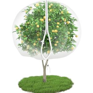 8' x 10' Large Fruit Tree Netting for Squirrels and Birds with Drawstring, Insect Bird Netting Pest Barrier for Garden Protection (White)