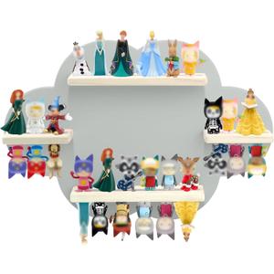 for TonieBox and Tonie Shelf Cloud,Tonies Storage for 12-20 Tonie Figures Characters Magnetic Wall Shelf for Tonies Toniebox, Charging Station (Grey-Without Box Holder)