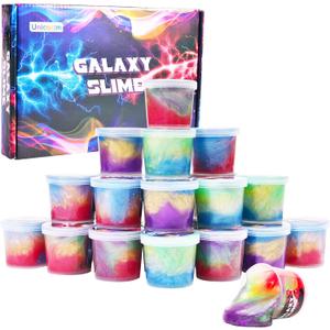 Kids Party Favors Slime Putty, 21 Pack Galaxy Slime Bulk, Crystal Slime for Goodie Bag, Stress Relief Toys, Tactile and Visual Stimulation, Christmas Stocking Stuffers for Girls and Boys