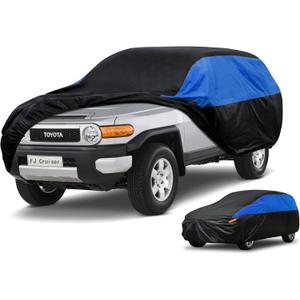 Toyota Car Cover Custom Fit Toyota FJ Cruiser Waterproof All Weather, Lightweight Full Exterior Cover for Automobiles Outdoor Sun UV Rain Dust Snow Wind Protection.
