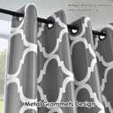 Melodieux Moroccan Fashion Room Darkening Blackout Grommet Top Curtains, 100 by 96 Inch, Grey (1 Panel)
