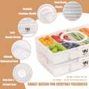 Stackable Snackle Box Container with 2 Lids, 14 Compartments - BPA-Free Snackle box Organizer, Dishwasher & Microwave Safe Reusable Snacklebox for Veggies, Fruits, Charcuterie, Snacks (White, 2 Pack)
