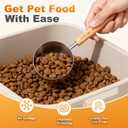 1PCS 1/2Cup(120ml | 4oz) Dog Cat Food Scoop, 18/8(304) Stainless Steel Measuring Cup with Wooden Handle, Etched Measurements Inside, BPA Free Portion Control for Pets & Kitchen Use