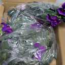 2PCS Artificial Petunia Flowers for Outdoors, Fake Flowers for Outdoor Planters UV Resistant Faux Silk Petunias for Garden Porch Yard Balcony Patio Realistic Home Kitchen Decor(Double Purple)