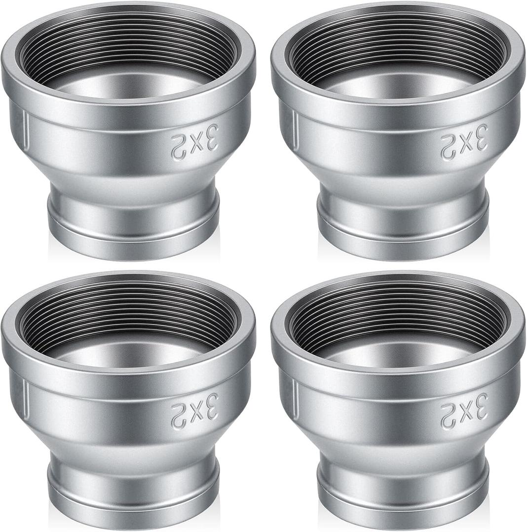 Cinnvoice 4 Pack 3" x 2" FNPT Galvanized Reducer, 300 PSI Pressure Rating for Plumbing, Industrial, and Fire Protection Systems