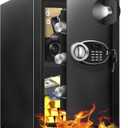2.5 Cu Ft Large Safe Box with Fireproof Waterproof for Documents - Steel Security Personal Fire Safe with Digital Keypad, Emergency Battery Box & Combination Lock, Safety Box for Valuables Money Cash