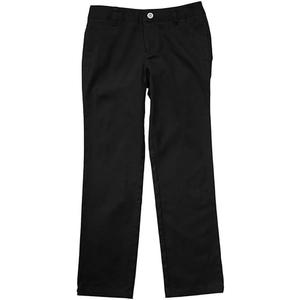 French Toast girls Adjustable Waist Stretch Twill Straight Leg (Standard & Plus) Pants,  Black 34/29 US