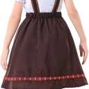 Girls Bavarian Oktoberfest Costume German Dirndl Dresses Outfit Fraulein Oktoberfest Costumes Kids (Brown) XL
