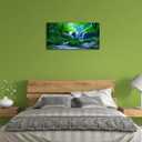 NINEASO Green Forest Waterfall Painting Canvas Print 20'x40' Wall Art for Living Room Bedroom Office Home Wall Decoration