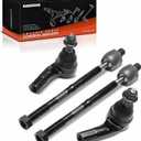 A-Premium Set of 4, Front Inner & Outer Tie Rod End Kit, Compatible with Chevrolet Spark 2016-2022