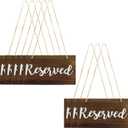 8 pcs Wooden Reserved Seating Signs Hanging Rustic Reserved Chair Signs Wood Wall Hanging Plaque Sign with Rope for Chairs Farmhouse Wedding Special Events Church Pews Restaurant