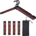 Foldable Travel Hangers 8 Pack - Space Saving, Portable, Collapsible Clothes Hangers for Suitcase, RV, Trip Accessories (Walnut)