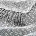 Americanflat 50x60 Throw Blanket - Soft and Breathable Cotton Throw Blanket for Couch, Bed, Chair - Decorative Blankets Perfect for Home, Office, or Outdoor Use - Grey and White Mini Diamond Design