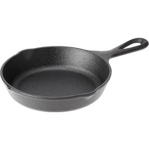 Lodge Wildlife Series-6.5" Cast Iron Skillet with Wolf Scene, Black