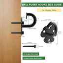 3PCS Ceiling Hooks for Hanging Plants, 200LB Plant Hanger Outdoor Indoor, Plant Hooks for Hanging Baskets/Wind Chime/Flower/Lantern/Bird Feeders/Hammocks/Swings/Yoga/Resistance Band(Wood)