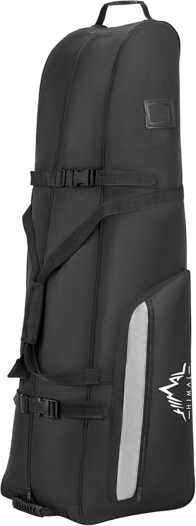 Himal Outdoors Soft-Sided Golf Travel Bag with Wheels - Heavy Duty 600D Polyester Oxford Wear-Resistant, Excellent Zipper Universal Size (Basic-Black)