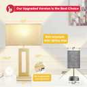 Seealle Bedroom Table Lamps Set of 2 - Beige Gold Touch Bedside Lamps with USB C+A, 3 Way Dimmable Gold Lamp for Nightstand, Modern Night Stands Lamps for Living Room