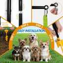 Heavy Duty Dog Spring Pole with Screw-In Ground Anchor & 360 Swivel, Adjustable Height 30-49", Durable Outdoor Tug Toy System with Bungee Squeak Rope for Large & High Energy Dogs Training