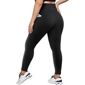 Leggings with Pockets for Women - Black Yoga High Waist Tummy Control Pants for Workout Large
