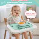 2Pack Silicone Placemats for Baby&Kid, Stain-Proof Non-Slip Baby Place Mat for Restaurant Highchair& Home Dining, Baby-led Food mats for Travel, Portable Toddler Table mat-Waterproof&Dishwasher Safe (Blue&green)