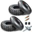 4.10/3.50-6 4.10-6 NHS Tire and Inner Tube for Lawn Mower Wheelbarrows 4 Wheelers ATV Quad Go Kart Snow Blower Tractors Hand Trucks Generators Utility Carts Trolleys Mini Bike Heavy Duty 2 Pack