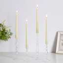 Hewory Glass Candle Holder Set: 4PCS Clear Glass Candlestick Holders Vintage Taper Candle Holders for Candlesticks, Unique Candle Sticks Holder Decor for Table Dinner Festival Events Decorations