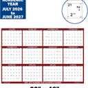 32" x 48" SwiftGlimpse 2026-2027 Academic Wall Calendar Dry Erase Erasable, XLarge, Wet & Dry Erase Laminated, Yearly Planner, JULY 2026 to JUNE 2027 ONLY
