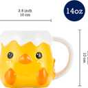 Bico Easter Chicken Hand-Painted Ceramic Mug Set of 2, Microwave & Dishwasher Safe Coffee, Cocoa & Tea Cups