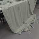 100% Washed Cotton Duvet Cover Queen Size - Iceberg Green Minimalist Cotton Duvet Cover Linen Like for All Seasons