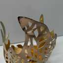 Huaxu Solar Lights Outdoor Decor Waterproof Metal Cracked Glass Globe with Copper Flame Effect, Table Decorations LED Lamp Gift for Garden Lovers Mom Women Patio Lawn Yard Pathway Outside