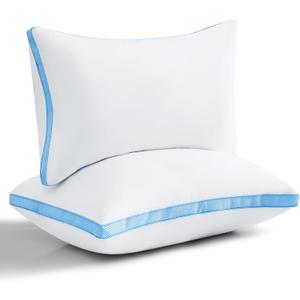 mislili Bed Pillows Queen Size Set of 2, Luxury Cooling Queen Pillows Plus Satin Pillowcase for Sleeping, Down Alternative Pillows for Side, Back and Stomach Sleepers