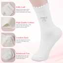 3 Pairs Charm Bow Sock Cute Crew Socks, Casual Dress Ruffle Aesthetic Fashion Women Socks Breathable Kawaii Princess Cotton Bowknot Calf Novelty Socks