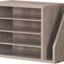 HOOBRO Mail Sorter, Literature Organizer with Adjustable Shelves, Paper Organizer for Office, Home, Wood Countertop Mail Sorter, File Holders, Magazines, Greige BG41WF01N1