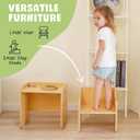 MallBest Montessori Weaning Table and Chair Set-Adjustable seat Height Wooden Toddler TableKids Activity Step StoolsKids Funiture for Eating Drawing Reading