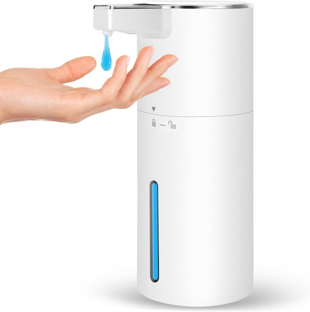 Automatic Soap Dispenser Liquid Touchless: 13.52oz/400ml Wall Mounted USB Rechargeable  4Level Adjustable Modern Electric Hand Soap Dispenser  Kitchen Bathroom Kids Family White