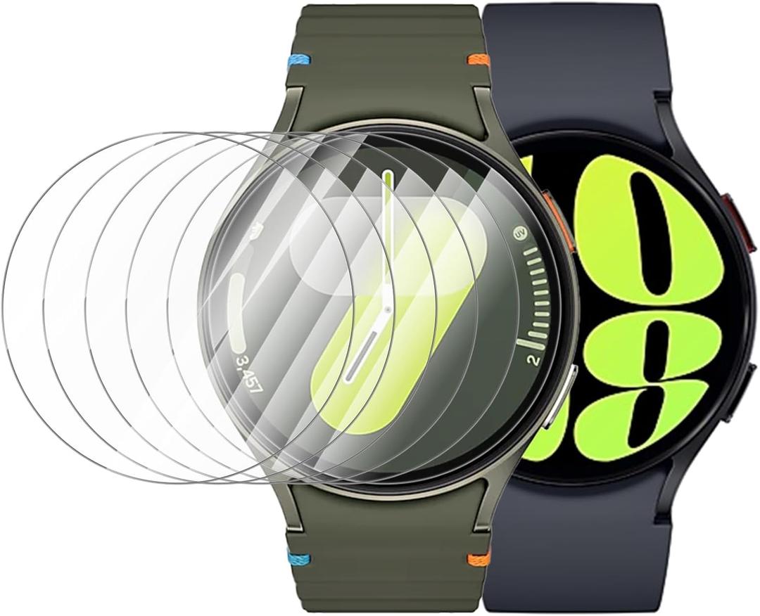 Landhoo 6 Pack for Samsung Galaxy Watch 7 6 5 4 44mm Screen Protector, Anti-Fog, Anti Scratch, Bubble Free HD Tempered Glass Protective Film for Galaxy Watch 44mm Accessories